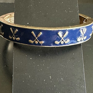 Canvas Blue Bangle with Crossed Golf Clubs 1791